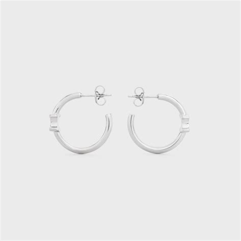 Hoop earrings Celine Silver in Steel 